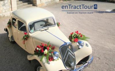 Décorer sa voiture de mariage avec des ventouses de fleurs