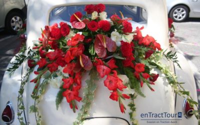 Décorer la malle arrière de sa voiture de mariage